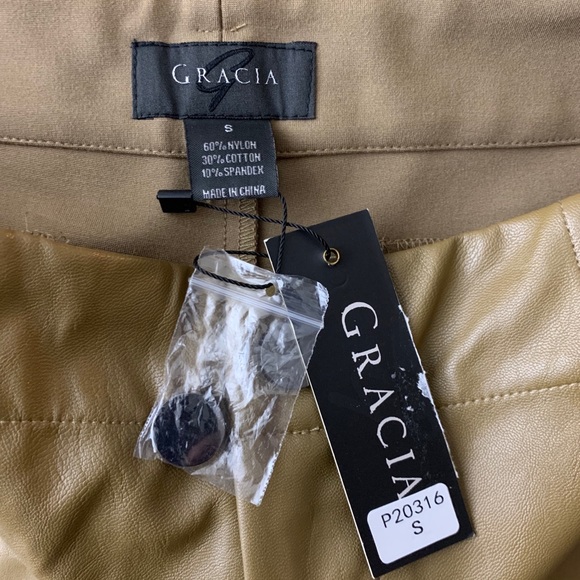 NWT $86 Gracia Faux Leather Panel Legging Pants - Picture 6 of 7